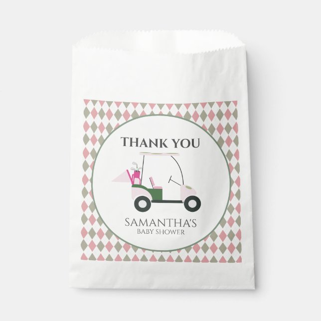 Modern Golf Baby Gender Reveal Par-tee Favor Bag (Front)