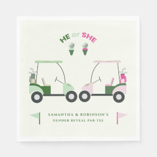 Modern Golf Baby Gender Reveal Par-tee Napkins