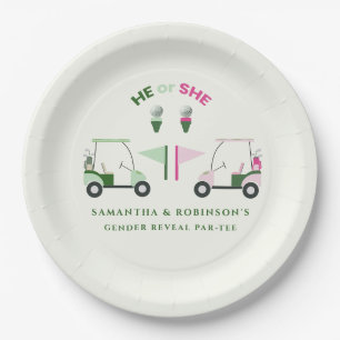 Modern Golf Baby Gender Reveal Par-tee Paper Plates