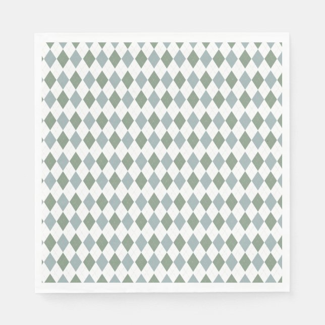 Modern Golf Baby Shower Argyle Pattern  Napkins (Front)