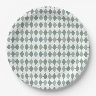 Modern Golf Baby Shower Argyle Pattern Paper Plates