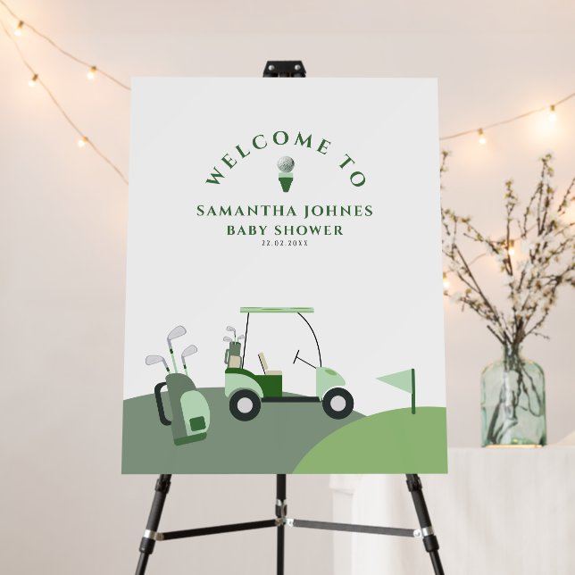 Modern Golf Baby Shower Welcome Sign (In Situ (Stand))