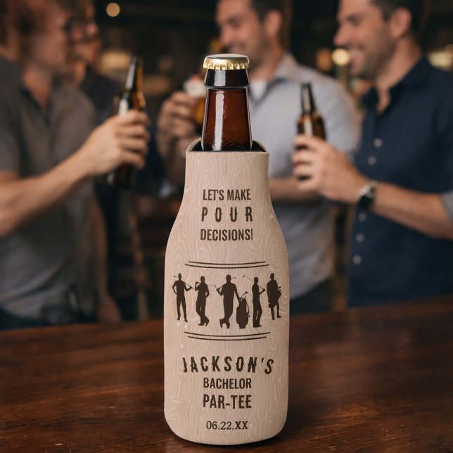 Modern Golf Bachelor Par-tee Bachelor Party  Bottle Cooler (Modern Golf Bachelor Par-tee Bachelor Party Bottle Cooler)