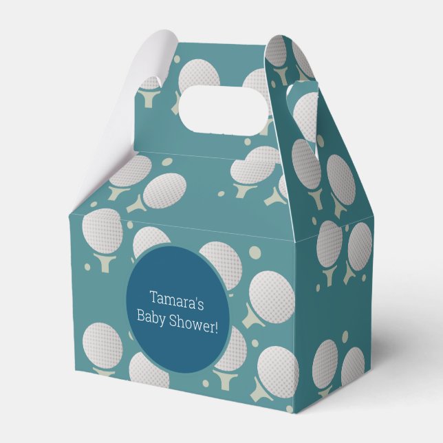 Modern Golf Ball Party Birthday Baby Pattern Favor Boxes (Front Side)
