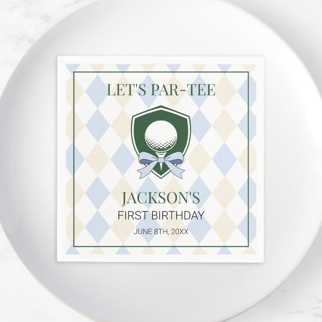 Modern Golf Blue Boys Sports 1st Birthday Par-tee Napkins (Modern Golf Blue Boys Sports 1st Birthday Par-tee Napkins)