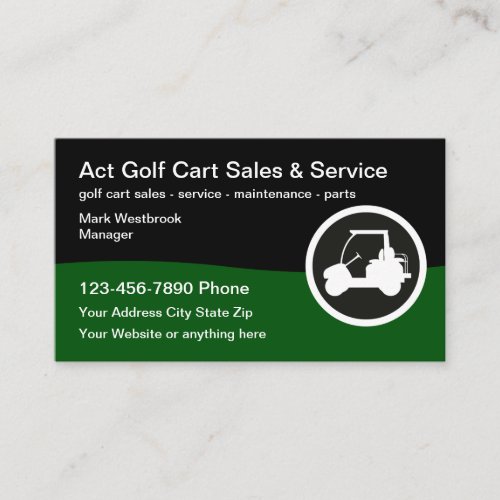 Modern Golf Cart Dealer Business Card