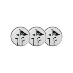 Modern Golf Clubs Create Your Own Initials Golf Ball Marker