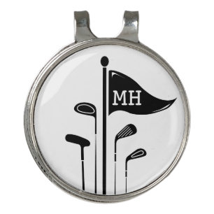 Modern Golf Clubs Create Your Own Initials  Golf Hat Clip