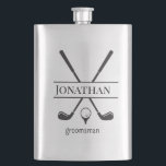 Modern Golf Clubs Personalized Bachelor Party  Flask<br><div class="desc">Modern Golf Clubs Personalized Bachelor Party Flask
This modern design with golf clubs looks great on t-shirts,  mugs and more. Perfect gifts for the bachelor or wedding parties.</div>