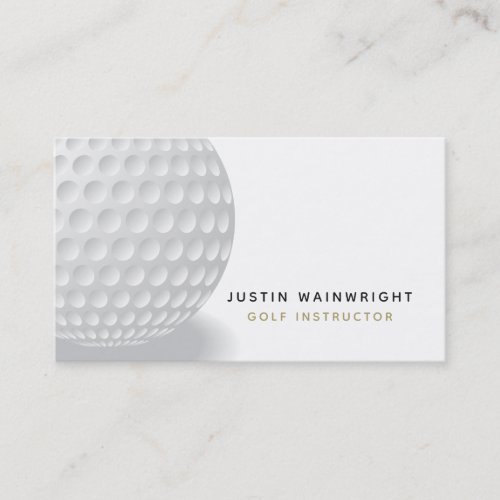 Modern Golf  Coach With Social Media gray Business Card