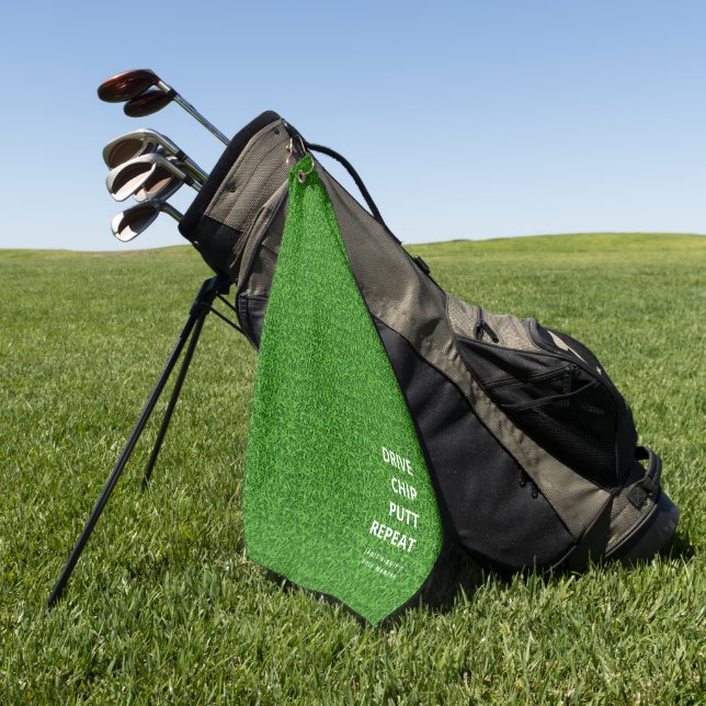 MODERN GOLF DAD FATHER'S DAY DRIVE CHIP PUTT GREEN GOLF TOWEL (Green)