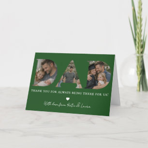 Modern Golf Green Dad Photo Collage Father Day Card