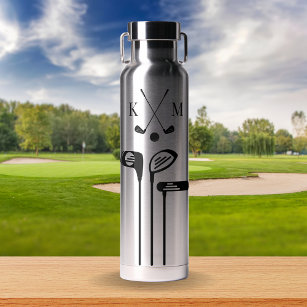Modern Golf Logo   Monogram Minimalist Water Bottle