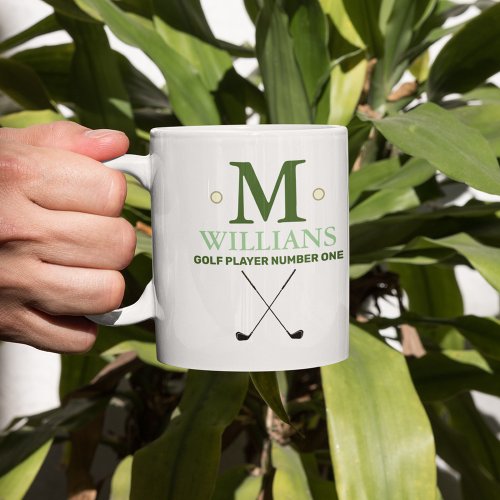 Modern Golf Monogram Coffee Mug