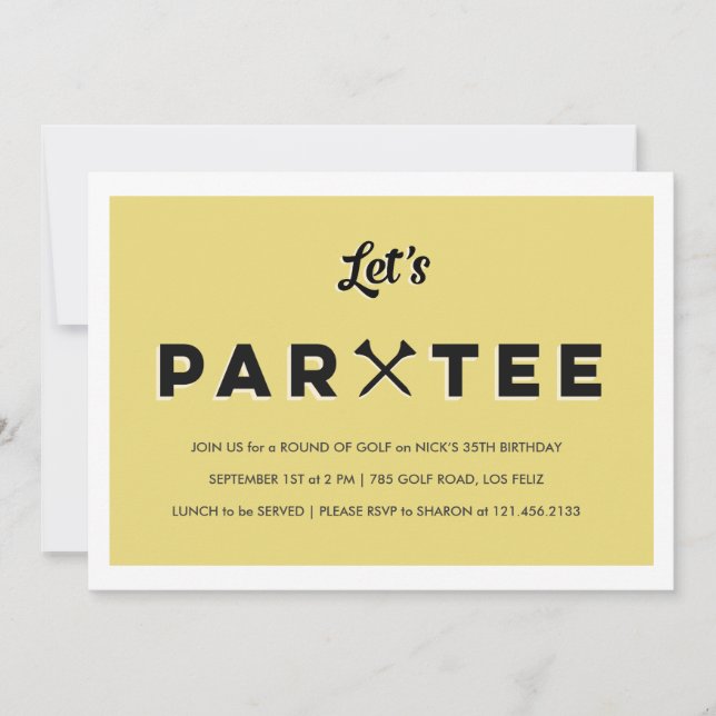 Modern Golf Party Invitation (Front)
