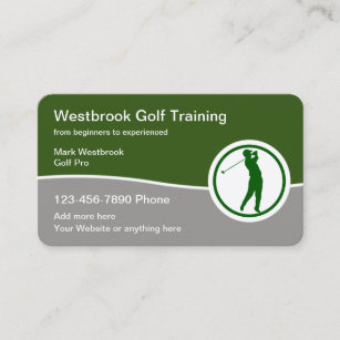 Modern Golf Training Classes Business Cards