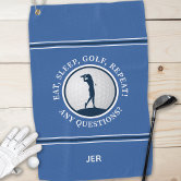 Blue Golf Ball Repeat - Golf Towel