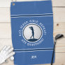 Modern Golfer Monogram Pro Sports Golf Ball Blue Golf Towel
