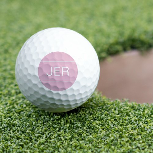 Modern Golfer Simple Monogrammed For Her Chic Pink Golf Balls