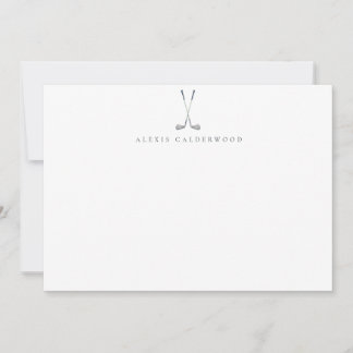 Modern Golfers Personalized Note Card