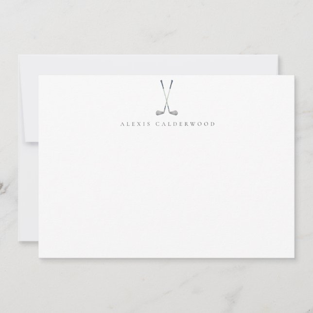 Modern Golfers Personalized Note Card (Front)