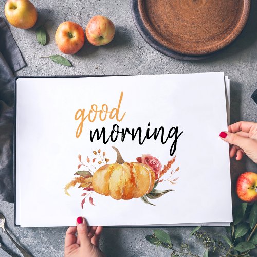 Modern Good Morning Pumpkin Quote Paper Pad