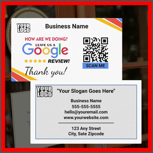 Modern Google Review W QR Code Link Template  Business Card