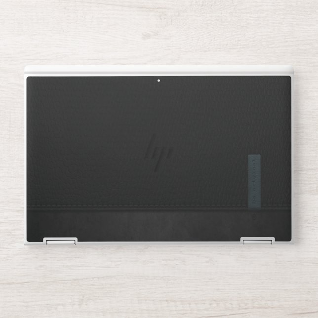 modern gorgeous black leather  HP laptop skin (Front)