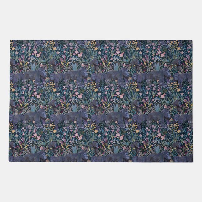 Modern gorilla floral doormat (Front)