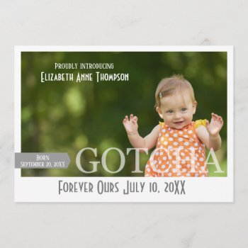 Modern Gotcha Day - Adoption Announcement by TheFosterMom at Zazzle