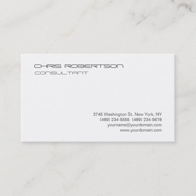 Modern Gothic Black White Attractive Business Card (Front)
