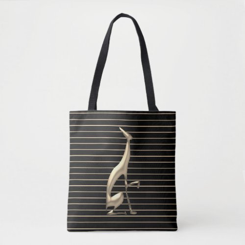 Modern Gothic Dog Gold and Black Tote Bag