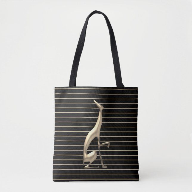 Modern Gothic Dog Gold and Black Tote Bag (Front)