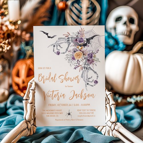 Modern Gothic Halloween Bridal Shower  Invitation