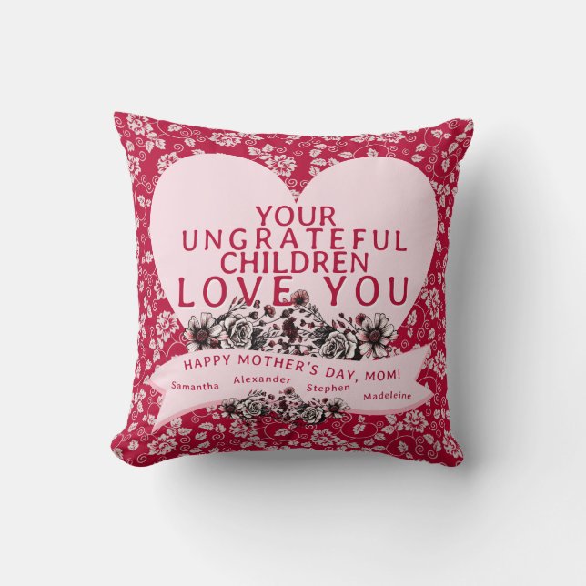 Modern Gothic Ungrateful Children Mother Day Photo Throw Pillow (Front)