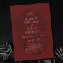 Modern Gothic Wedding Blood Red Eerie Floral Heart Invitation