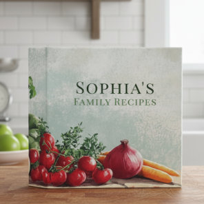 Modern Gourmet Garden Monogram Recipe 3 Ring Binder