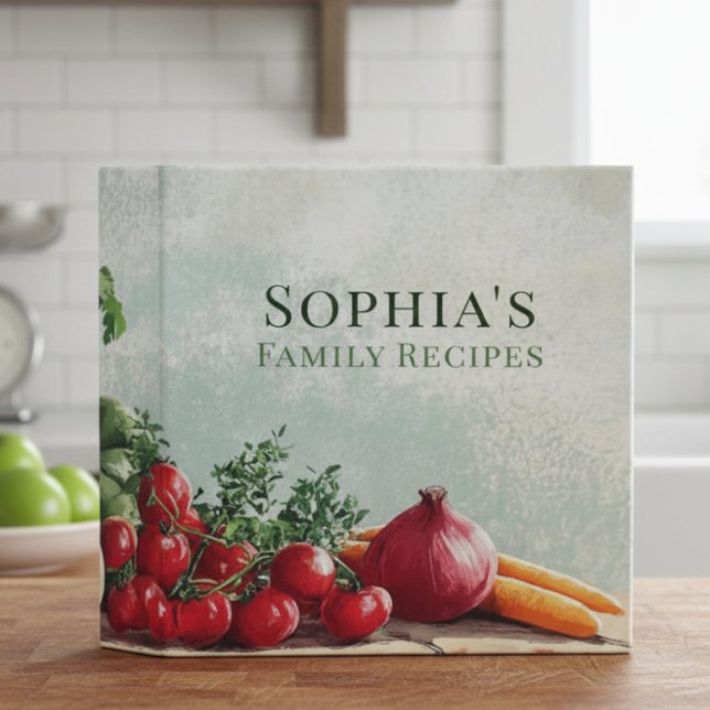 Modern Gourmet Garden Monogram Recipe 3 Ring Binder (Creator Uploaded)
