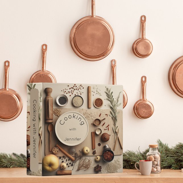 Modern Gourmet Herbs & Spices Recipe Cookbook 3 Ring Binder (Creator Uploaded)