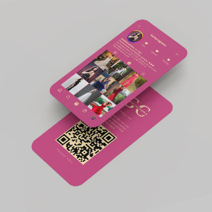 Modern Gowns Bridal Boutique Pink Gold Instagram Business Card