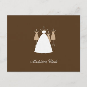 Modern Gowns Flat Thank You Card - Latte