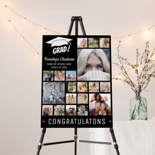 Modern GRAD 13 x photo collage Graduation Party  Foam Board