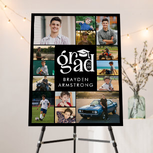 Modern Grad 14 Photo Collage Bold Type Cap Foam Board