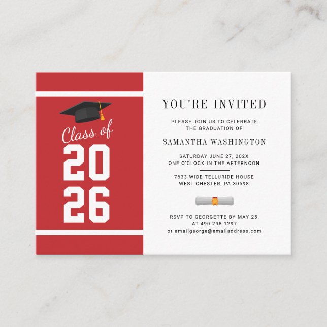 Modern Grad 2026 Photo Graduation Invitation (Front)