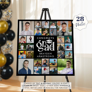 Modern Grad 28 Photo Collage Bold Type Cap Foam Board