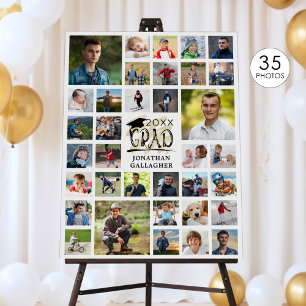 Modern GRAD 35 Photo Collage Graduation Party Foam Board