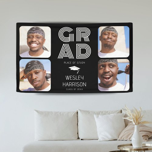 Modern GRAD 4x photo collage Graduate Banner