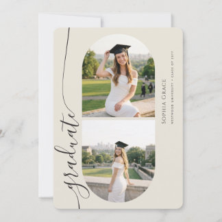 Modern Grad Arch Photo Collage Graduation Party Announcement
