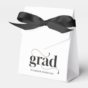 Modern GRAD Black Arch Photo Graduation Party Favor Boxes