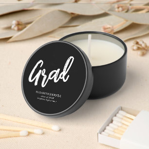 Modern Grad Brush Script Graduation Mini Candle Favors